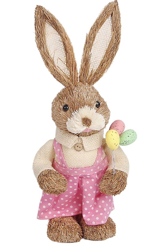 Διακοσμητική Λαγουδίνα 13x10x33εκ. Bunny's 73-2161 (Υλικό: Ψάθινο, Χρώμα: Κίτρινο ) - Bunny's - 73-2161